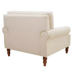 Fauteuil d'appoint Polibi surdimensionné avec accoudoirs circulaires et coussin lombaire