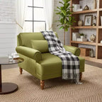 Fauteuil d'appoint Polibi surdimensionné avec accoudoirs circulaires et coussin lombaire