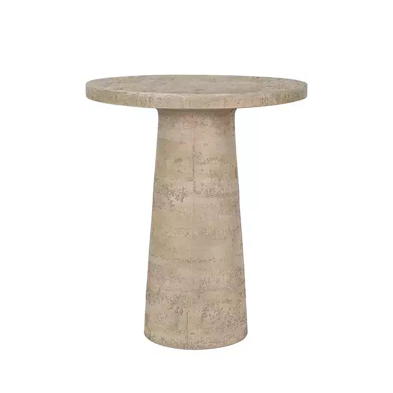 Cream Round Side Table with Pedestal Base 22x22x25.5