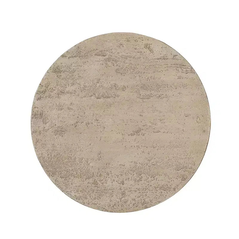 Table d'appoint ronde crème avec pied piédestal 22x22x25.5