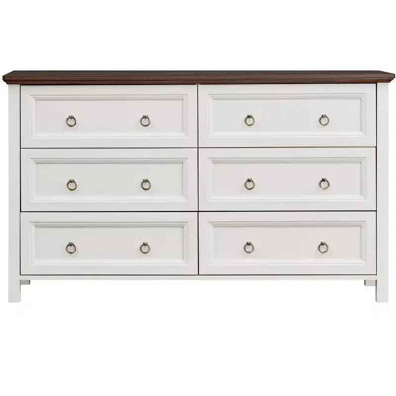 GDFStudio Tsubasa Modern Wooden Dresser with Drawers and Metal Round Knobs