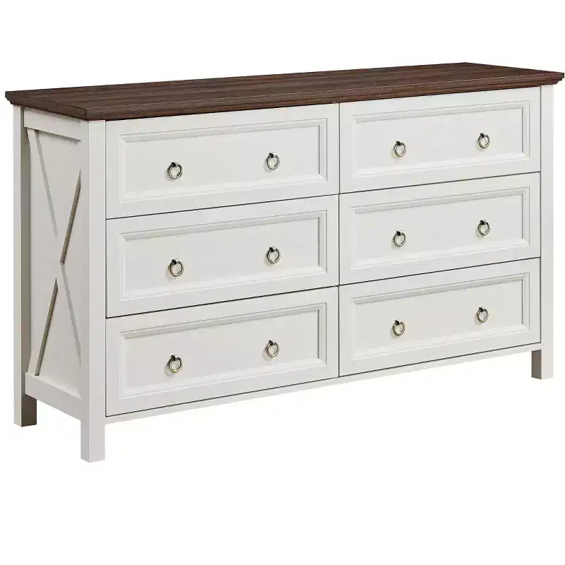 Commode moderne en bois GDFStudio Tsubasa avec tiroirs et poignées rondes en métal