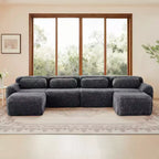Canapé sans accoudoirs en forme de U, éponge haute densité 32D, fond antidérapant, aucun assemblage requis, conception ergonomique, combinaison libre, emballage sous vide pour salons/bureaux