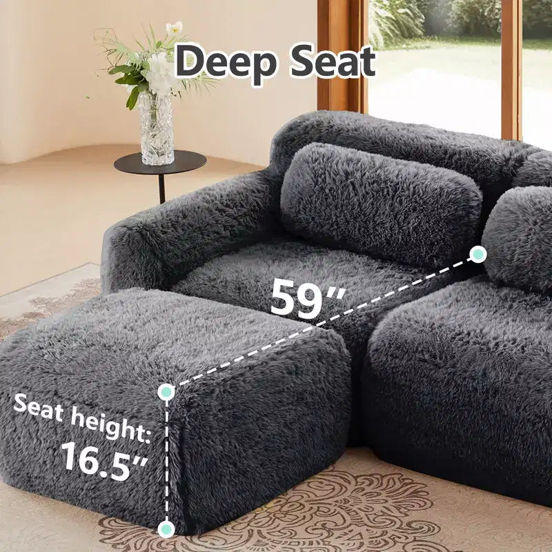 Canapé sans accoudoirs en forme de U, éponge haute densité 32D, fond antidérapant, aucun assemblage requis, conception ergonomique, combinaison libre, emballage sous vide pour salons/bureaux