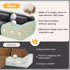 Canapé sans accoudoirs en forme de U, éponge haute densité 32D, fond antidérapant, aucun assemblage requis, conception ergonomique, combinaison libre, emballage sous vide pour salons/bureaux