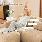 Canapé sans accoudoirs en forme de U, éponge haute densité 32D, fond antidérapant, aucun assemblage requis, conception ergonomique, combinaison libre, emballage sous vide pour salons/bureaux