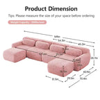 Canapé sans accoudoirs en forme de U, éponge haute densité 32D, fond antidérapant, aucun assemblage requis, conception ergonomique, combinaison libre, emballage sous vide pour salons/bureaux