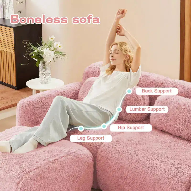 Canapé sans accoudoirs en forme de U, éponge haute densité 32D, fond antidérapant, aucun assemblage requis, conception ergonomique, combinaison libre, emballage sous vide pour salons/bureaux