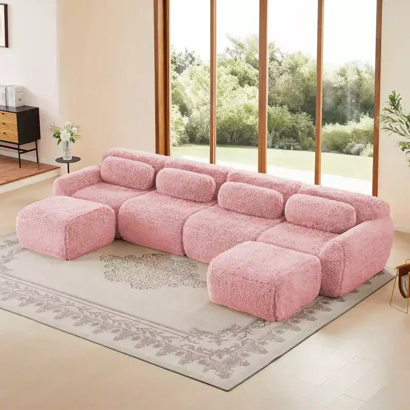 Canapé sans accoudoirs en forme de U, éponge haute densité 32D, fond antidérapant, aucun assemblage requis, conception ergonomique, combinaison libre, emballage sous vide pour salons/bureaux