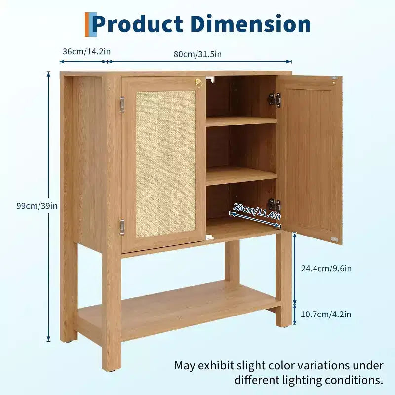 Meuble à chaussures en rotin pour entrée, étagère à chaussures sur pied à 5 niveaux en bois, étagères réglables, organisateur de rangement ouvert pour couloir, salon, chêne foncé
