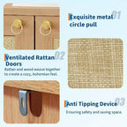 Meuble à chaussures en rotin pour entrée, étagère à chaussures sur pied à 5 niveaux en bois, étagères réglables, organisateur de rangement ouvert pour couloir, salon, chêne foncé