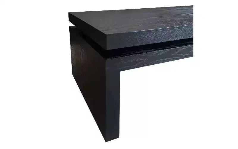 TUYOHW Table basse moderne en bois avec plateau flottant, table de salon rectangulaire élégante, table de canapé industrielle