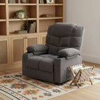 HomeRoots 37 Fauteuil inclinable chauffant et massant gris en similicuir avec assistance au levage et port USB