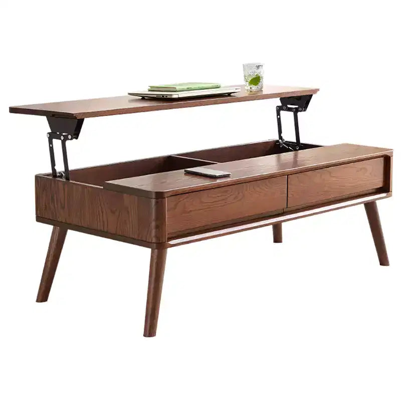 Table basse relevablePlateau élévateur, Compartiment caché, Étagère de rangement, 2 Tiroirs, Table basse/centrale pour Salon