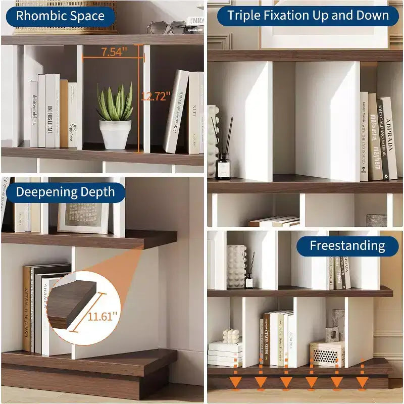 Étagère basse à 8 cubes – Meuble TV en bois avec panneaux arrière amovibles, meuble de rangement d'appoint moderne pour salon, chambre à coucher