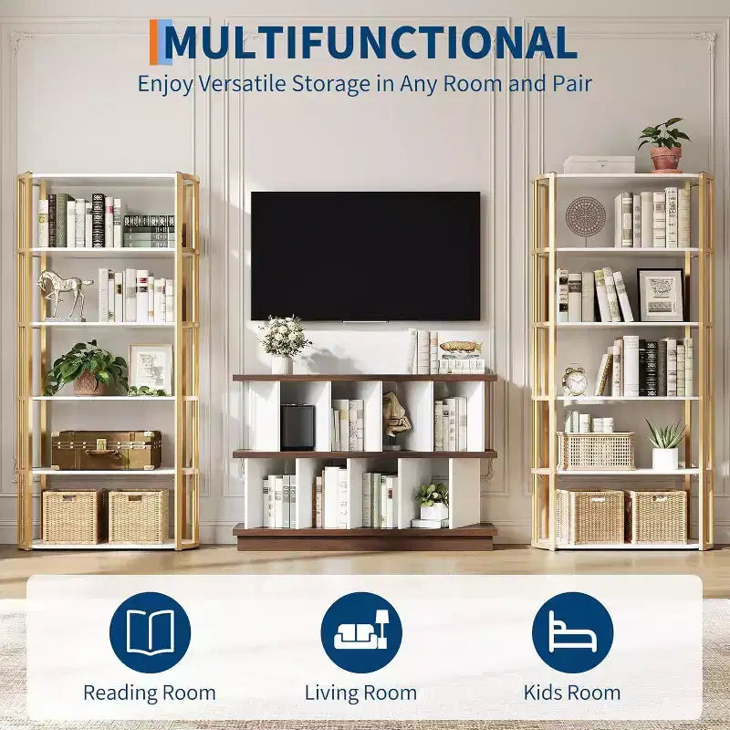 Étagère basse à 8 cubes – Meuble TV en bois avec panneaux arrière amovibles, meuble de rangement d'appoint moderne pour salon, chambre à coucher