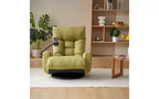 Chaise de jeu au sol, fauteuil de sol pivotant avec accoudoirs et support de téléphone, fauteuil de jeu inclinable pliant réglable sur 5 positions