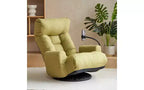 Chaise de jeu au sol, fauteuil de sol pivotant avec accoudoirs et support de téléphone, fauteuil de jeu inclinable pliant réglable sur 5 positions
