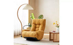 Chaise de jeu au sol, fauteuil de sol pivotant avec accoudoirs et support de téléphone, fauteuil de jeu inclinable pliant réglable sur 5 positions