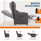 Fauteuil inclinable, Fauteuil inclinable réglable ergonomique surdimensionné, dossier haut, assise rembourrée, 2 poches latérales, siège de cinéma maison pour salon