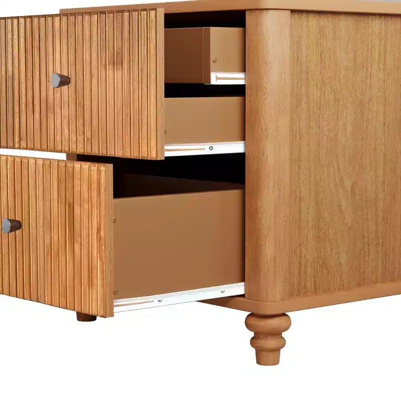 Ensemble de 2 tables de chevet avec design cannelé et tiroirs de rangement, table de nuit pour chambre, salon, entrée - Panipeachy