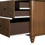 Ensemble de 2 tables de chevet avec design cannelé et tiroirs de rangement, table de nuit pour chambre, salon, entrée - Panipeachy