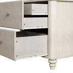 Ensemble de 2 tables de chevet avec design cannelé et tiroirs de rangement, table de nuit pour chambre, salon, entrée - Panipeachy