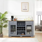 Bahut de buffet avec 2 tiroirs et 2 portes, meuble de bar à café, étagères de buffet de cuisine et salle à manger, placard de style ferme moderne