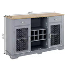 Bahut de buffet avec 2 tiroirs et 2 portes, meuble de bar à café, étagères de buffet de cuisine et salle à manger, placard de style ferme moderne