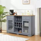 Bahut de buffet avec 2 tiroirs et 2 portes, meuble de bar à café, étagères de buffet de cuisine et salle à manger, placard de style ferme moderne