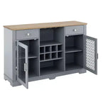 Bahut de buffet avec 2 tiroirs et 2 portes, meuble de bar à café, étagères de buffet de cuisine et salle à manger, placard de style ferme moderne