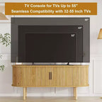 Meuble TV Acekool 120 cm, Meuble TV Moderne avec Portes Coulissantes et Rangement, pour Salon, Chambre