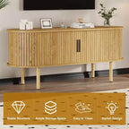 Meuble TV Acekool 120 cm, Meuble TV Moderne avec Portes Coulissantes et Rangement, pour Salon, Chambre