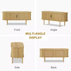 Meuble TV Acekool 120 cm, Meuble TV Moderne avec Portes Coulissantes et Rangement, pour Salon, Chambre
