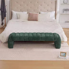 Banc Ottoman Moderne TUYOHW avec Rembourrage en Chenille Capitonnée, Banc de Bout de Lit Rectangulaire, Chaise Longue de Repos, Tabouret de Coiffeuse pour Salon, Entrée