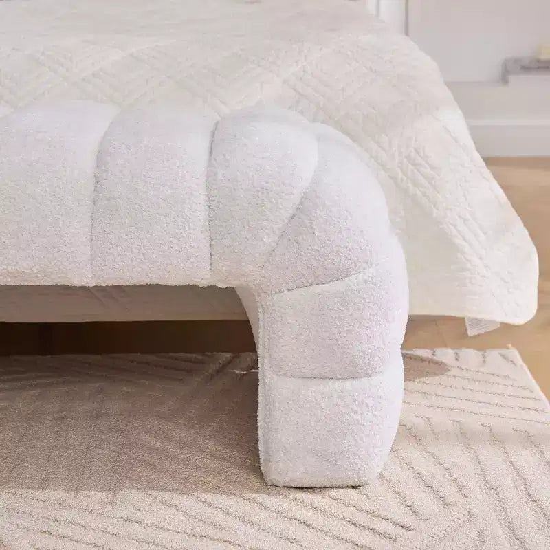 Banc Ottoman Moderne TUYOHW avec Rembourrage en Chenille Capitonnée, Banc de Bout de Lit Rectangulaire, Chaise Longue de Repos, Tabouret de Coiffeuse pour Salon, Entrée