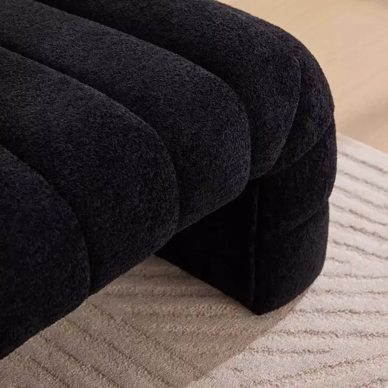 Banc Ottoman Moderne TUYOHW avec Rembourrage en Chenille Capitonnée, Banc de Bout de Lit Rectangulaire, Chaise Longue de Repos, Tabouret de Coiffeuse pour Salon, Entrée