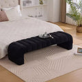 Banc Ottoman Moderne TUYOHW avec Rembourrage en Chenille Capitonnée, Banc de Bout de Lit Rectangulaire, Chaise Longue de Repos, Tabouret de Coiffeuse pour Salon, Entrée