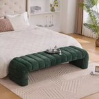 Banc Ottoman Moderne TUYOHW avec Rembourrage en Chenille Capitonnée, Banc de Bout de Lit Rectangulaire, Chaise Longue de Repos, Tabouret de Coiffeuse pour Salon, Entrée