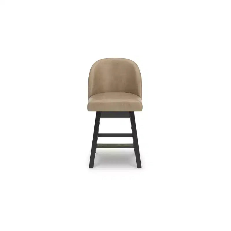 Tabourets de bar pivotants rembourrés à hauteur de comptoir Neymorton Signature Design by Ashley, lot de 2, similicuir marron