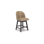 Tabourets de bar pivotants rembourrés à hauteur de comptoir Neymorton Signature Design by Ashley, lot de 2, similicuir marron