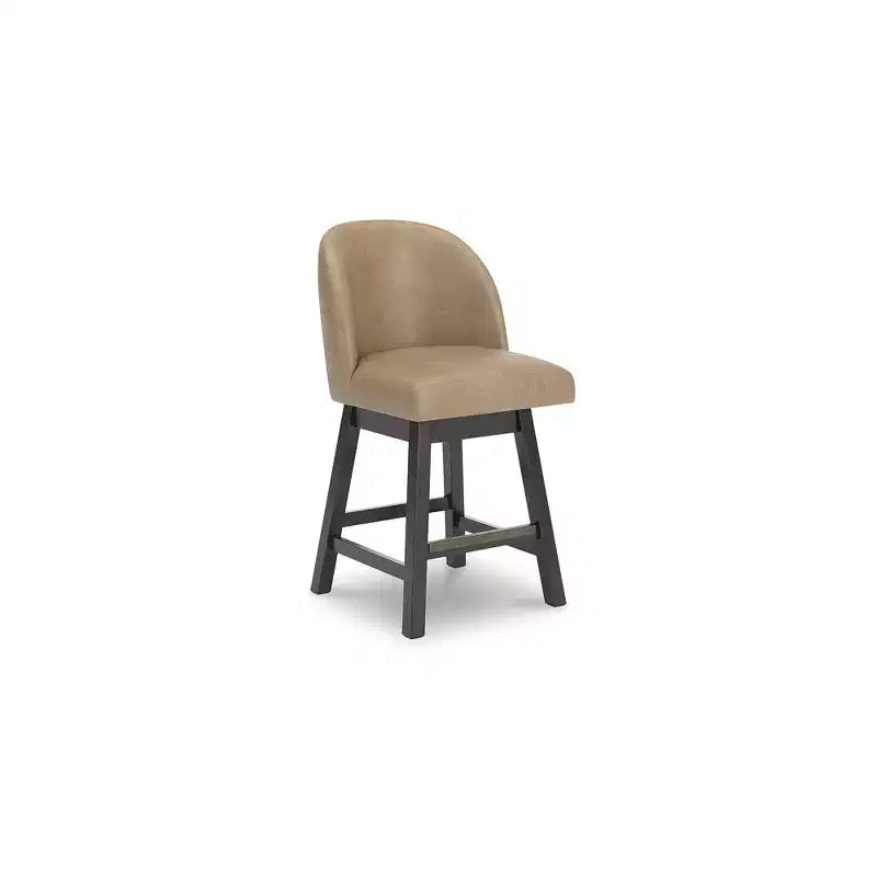 Tabourets de bar pivotants rembourrés à hauteur de comptoir Neymorton Signature Design by Ashley, lot de 2, similicuir marron