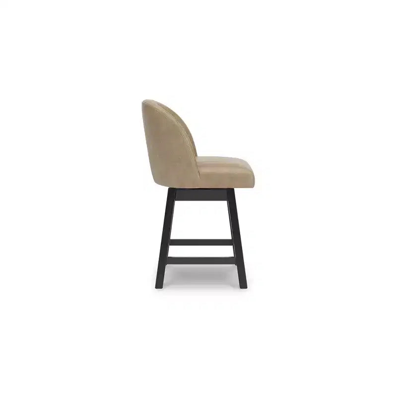 Tabourets de bar pivotants rembourrés à hauteur de comptoir Neymorton Signature Design by Ashley, lot de 2, similicuir marron