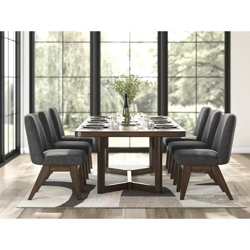 Signature Design by Ashley Kendamor, chaise de salle à manger rembourrée, lot de 2, gris foncé