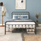 MAYEERTY Lit Plateforme en Métal Grand Format avec Support à Lattes Robuste et Rangement Sous le Lit pour Chambre à Coucher