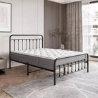 MAYEERTY Lit Plateforme en Métal Grand Format avec Support à Lattes Robuste et Rangement Sous le Lit pour Chambre à Coucher