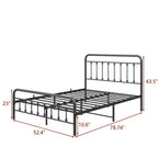 MAYEERTY Lit Plateforme en Métal Grand Format avec Support à Lattes Robuste et Rangement Sous le Lit pour Chambre à Coucher