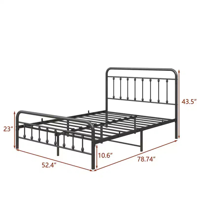 MAYEERTY Lit Plateforme en Métal Grand Format avec Support à Lattes Robuste et Rangement Sous le Lit pour Chambre à Coucher