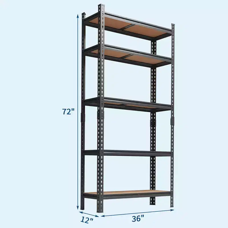 Étagères de rangement à 5 niveaux pour garage, étagère métallique robuste réglable, étagères de garage pour sous-sol, entrepôt, cellier, placard, cuisine