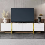 Meuble TV moderne TUYOHW pour téléviseurs jusqu'à 80 pouces, meuble de divertissement avec armoires de rangement et tiroirs